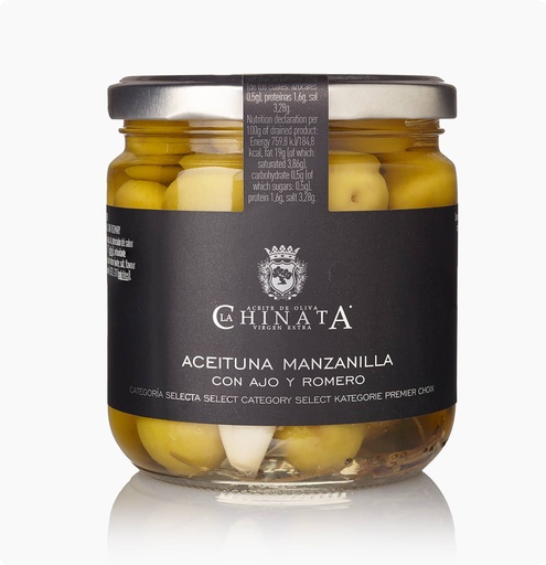 Garlic & Rosemary Olives (185g), La Chinata