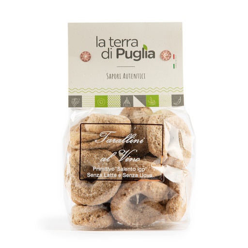 Taralli With Primitivo Wine (200gr), La Terra di Puglia